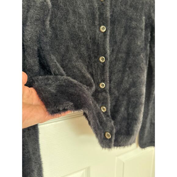 Madewell Hewitt Fuzzy Cardigan Sweater button down Black small - Picture 10 of 14